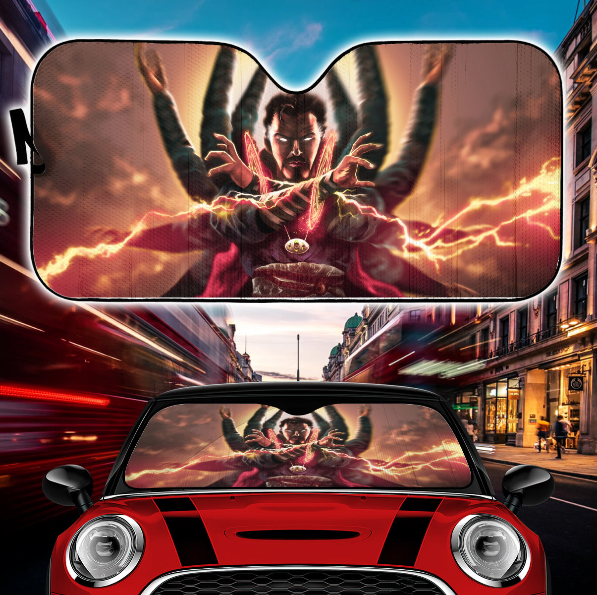 Dr Strange Casting Spell Car Auto Sunshades