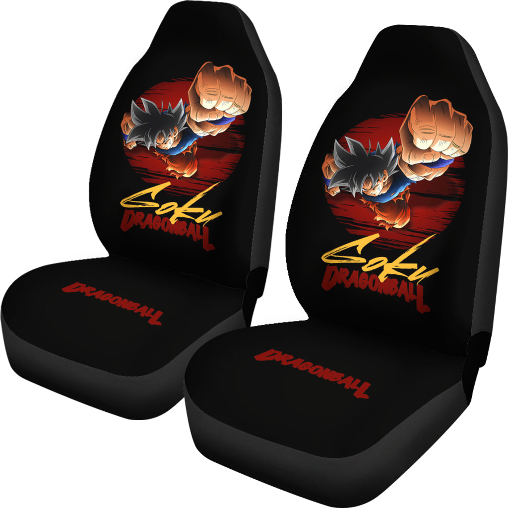 Dragon Ball Anime Car Seat Covers | Goku Super Saiyan Jump And Punch Seat Covers Ci100802