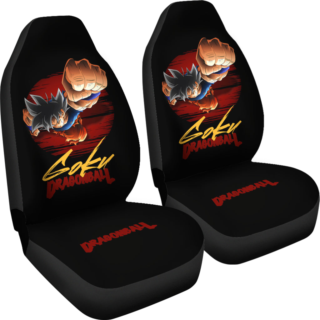 Dragon Ball Anime Car Seat Covers | Goku Super Saiyan Jump And Punch Seat Covers Ci100802