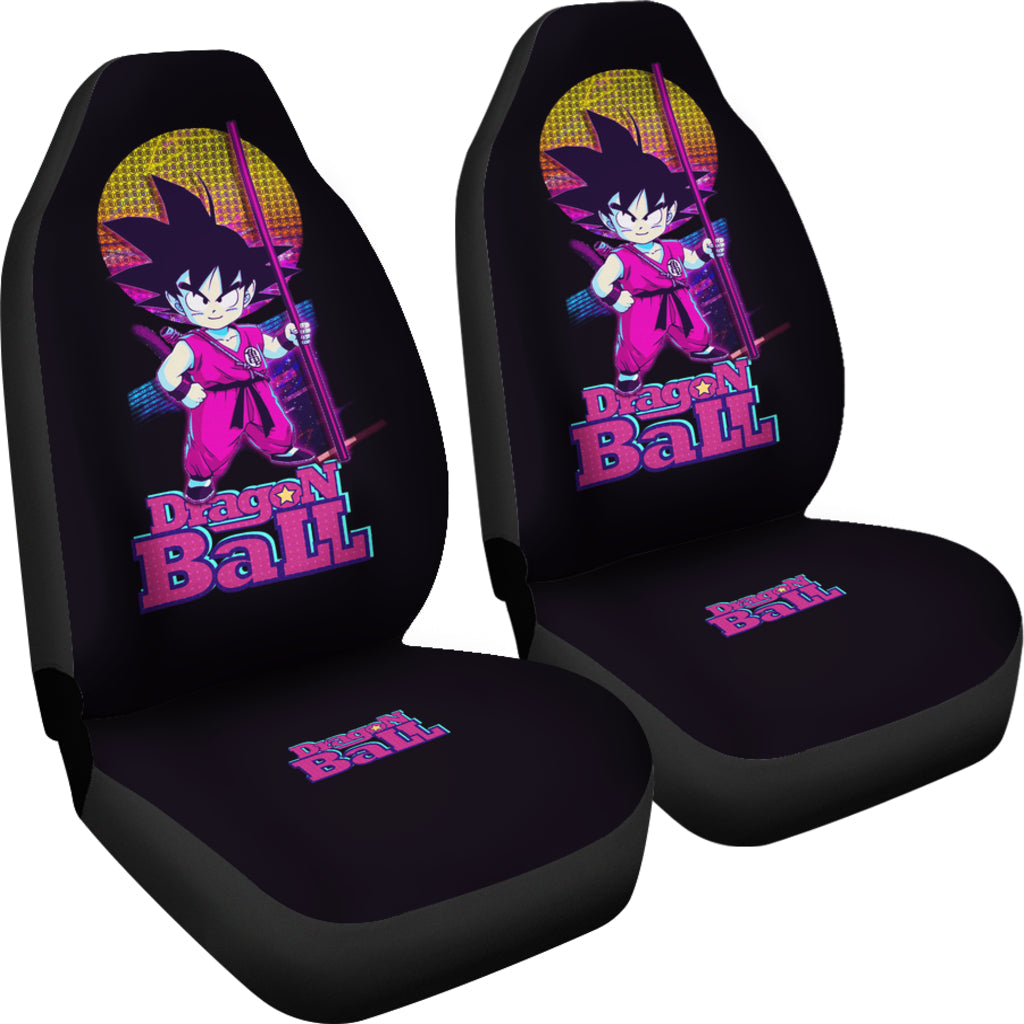 Dragon Ball Anime Car Seat Covers | Little Cute Son Goku Retrowave Seat Covers Ci100803