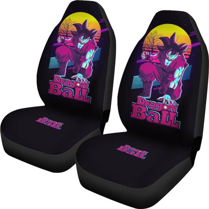 Dragon Ball Anime Car Seat Covers | Son Goku Kneeling Retrowave Seat Covers Ci100805