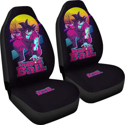 Dragon Ball Anime Car Seat Covers | Son Goku Kneeling Retrowave Seat Covers Ci100805