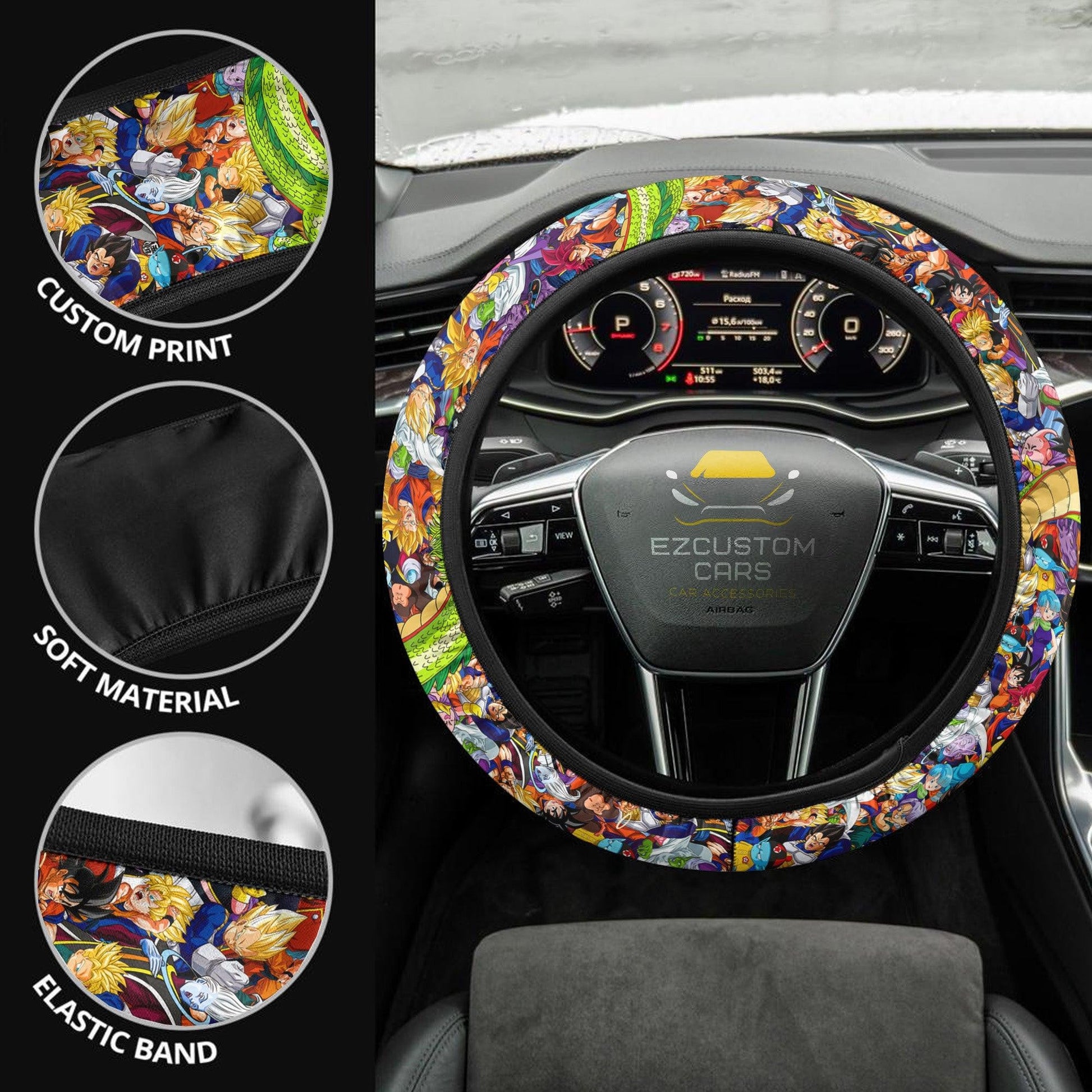 Dragon Ball Anime Steering Wheel Cover Custom Anime Car Accessories