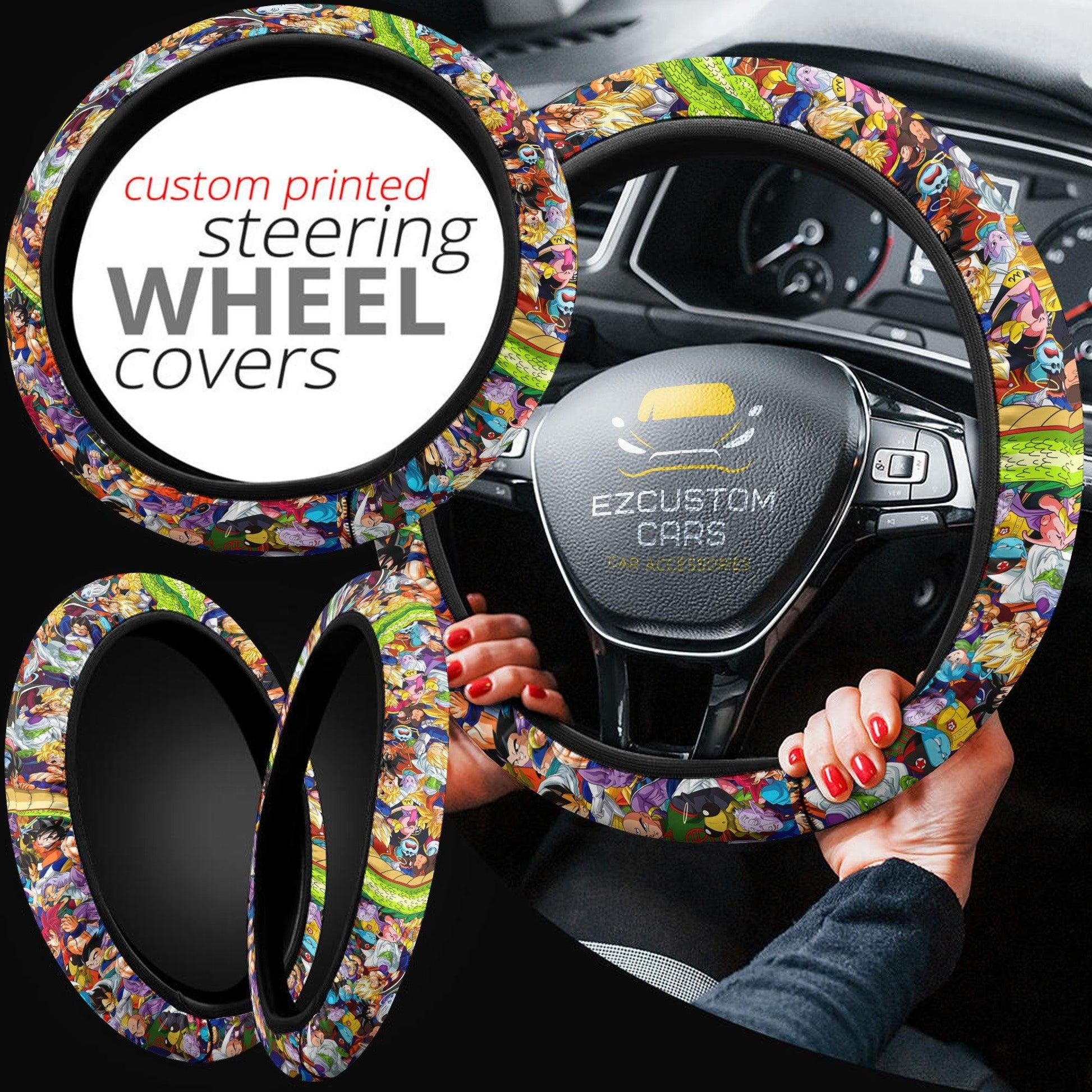 Dragon Ball Anime Steering Wheel Cover Custom Anime Car Accessories