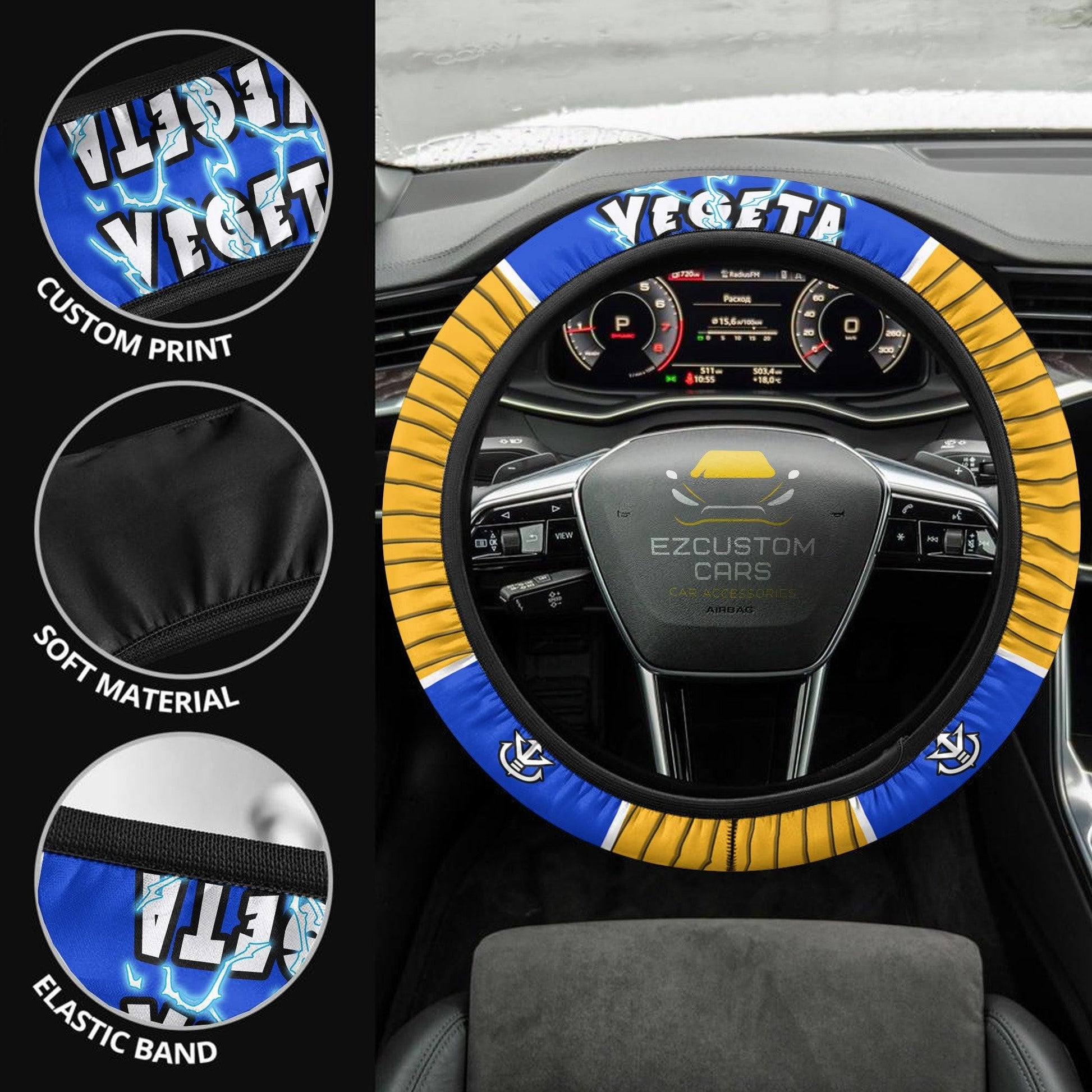 Dragon Ball Anime Steering Wheel Cover Custom Vegeta Car Accessories