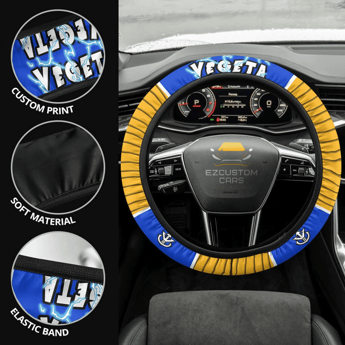 Dragon Ball Anime Steering Wheel Cover Custom Vegeta Car Accessories