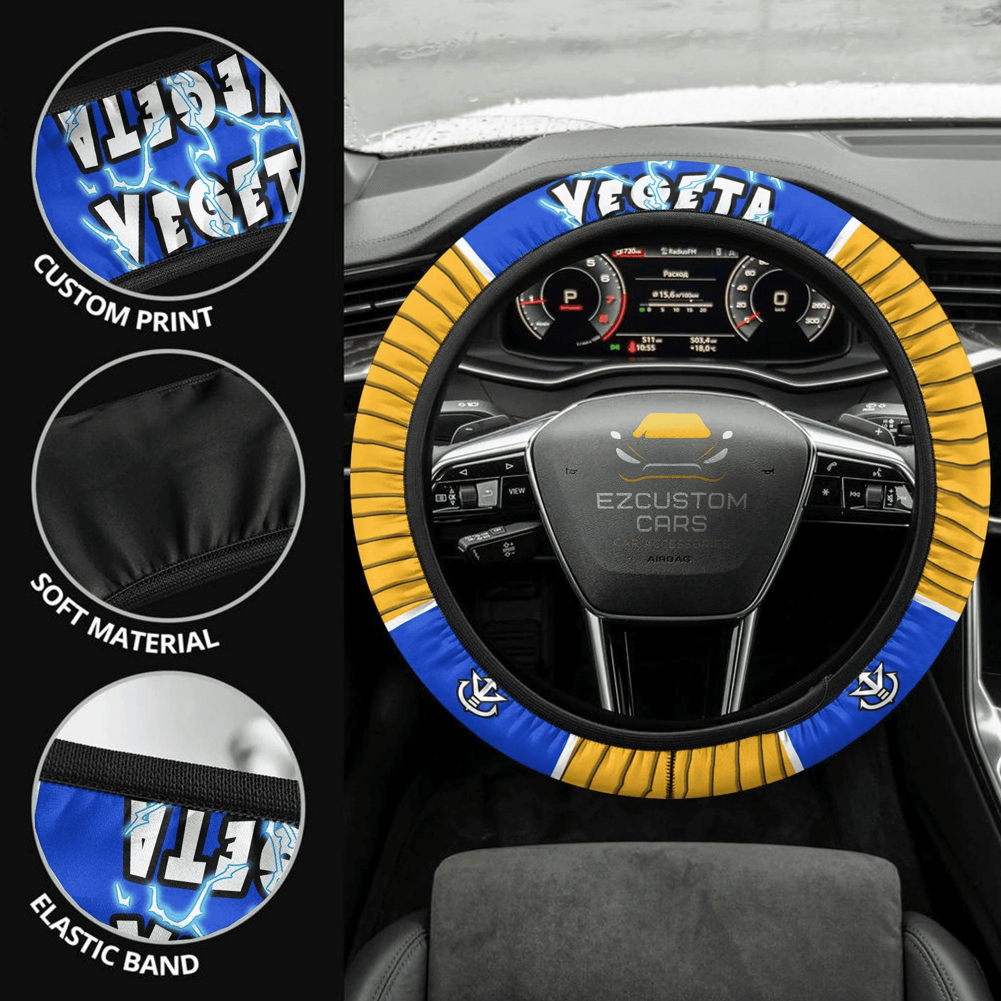 Dragon Ball Anime Steering Wheel Cover Custom Vegeta Car Accessories