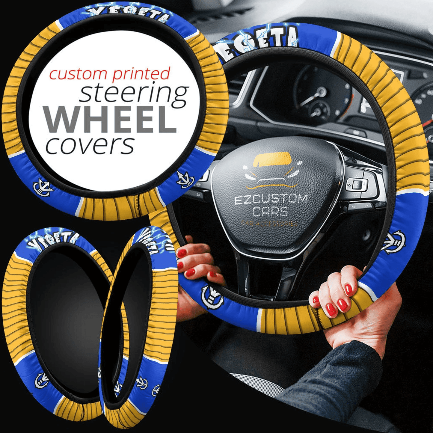 Dragon Ball Anime Steering Wheel Cover Custom Vegeta Car Accessories