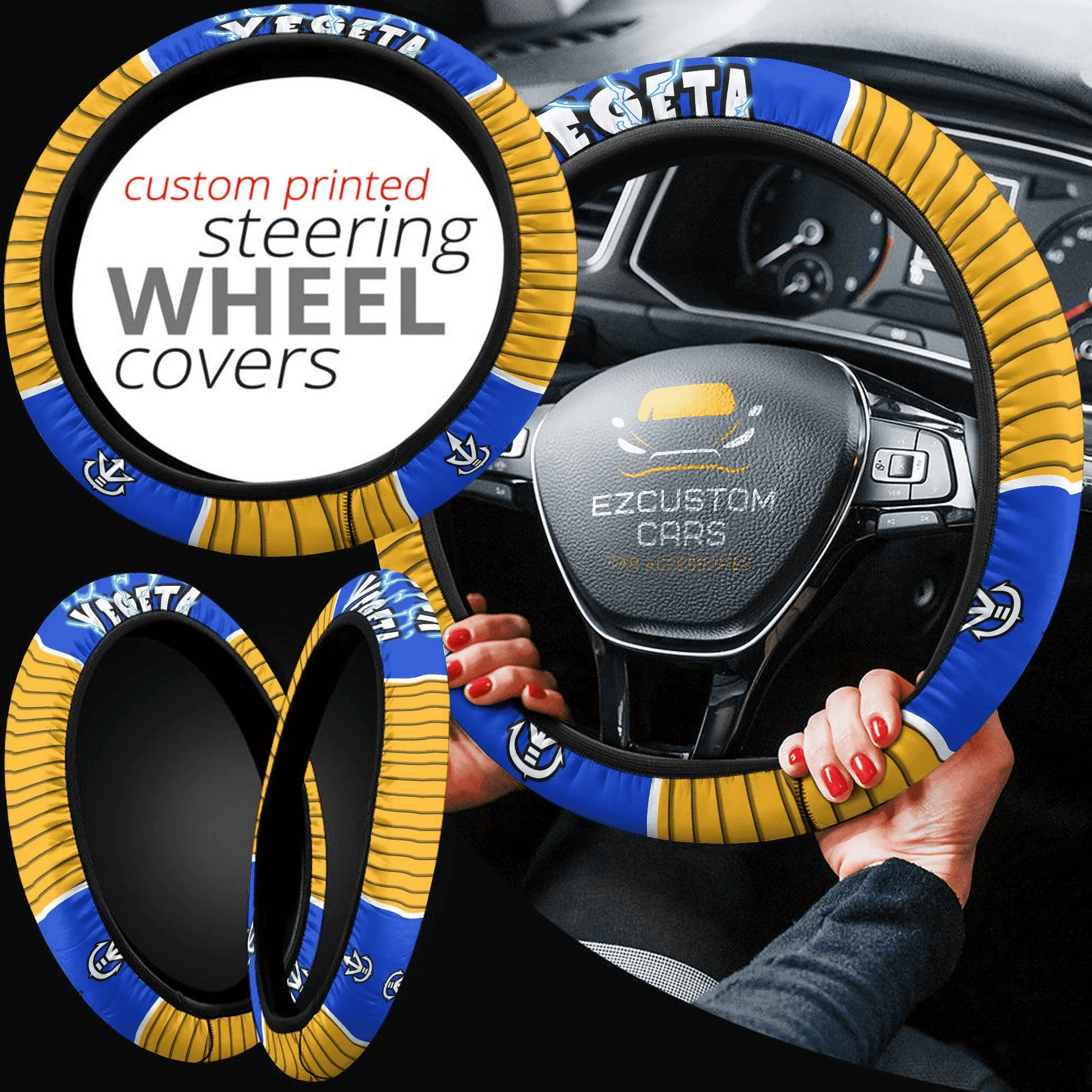 Dragon Ball Anime Steering Wheel Cover Custom Vegeta Car Accessories