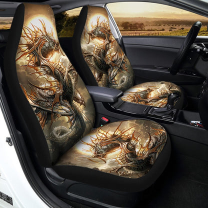 Dragon Car Seat Covers Custom Dark Fantasy Art