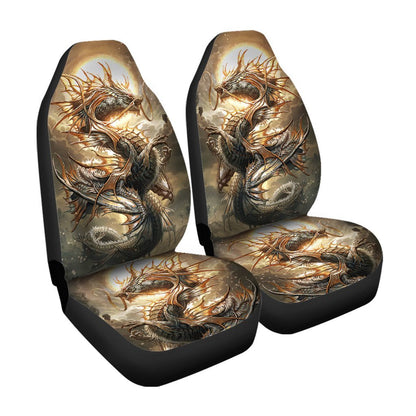 Dragon Car Seat Covers Custom Dark Fantasy Art