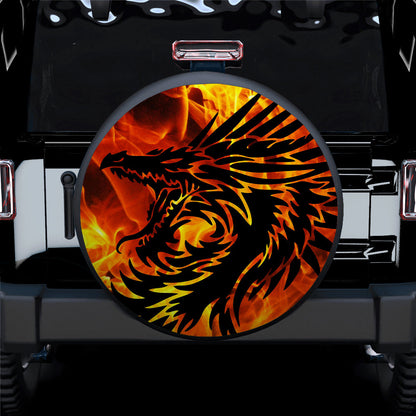 Dragon Fire Car Spare Tire Cover