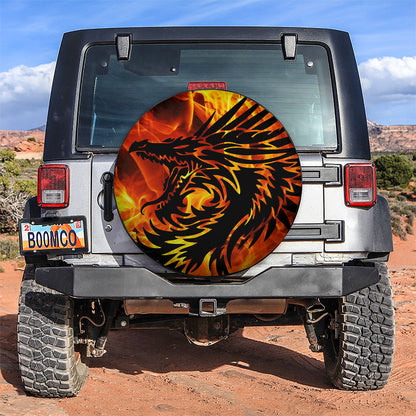 Dragon Fire Car Spare Tire Cover