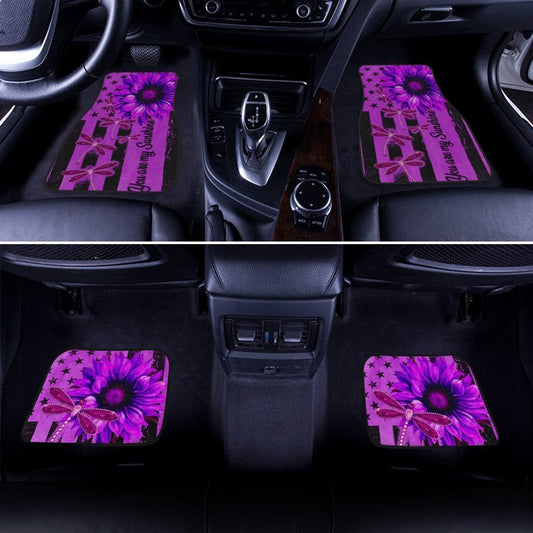 Dragonfly Car Floor Mats Custom Purple Sunflower Car Accessories