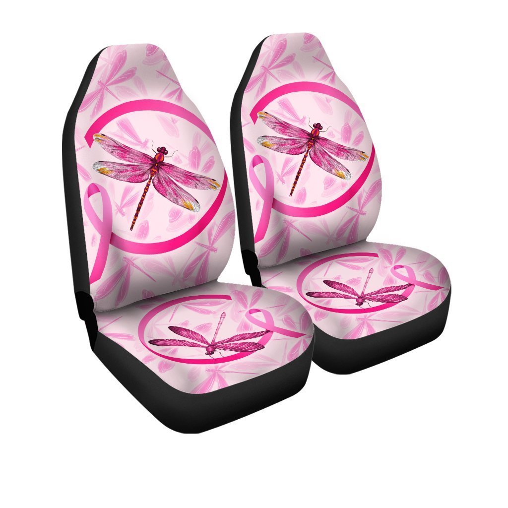Dragonfly Car Seat Covers Custom Breast Cancer Car Accessories Meaningful Gifts