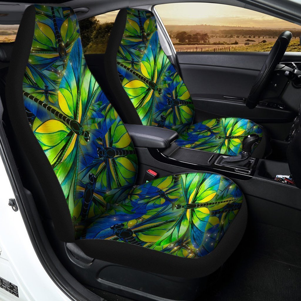 Dragonfly Car Seat Covers Custom Colorful Car Accessories