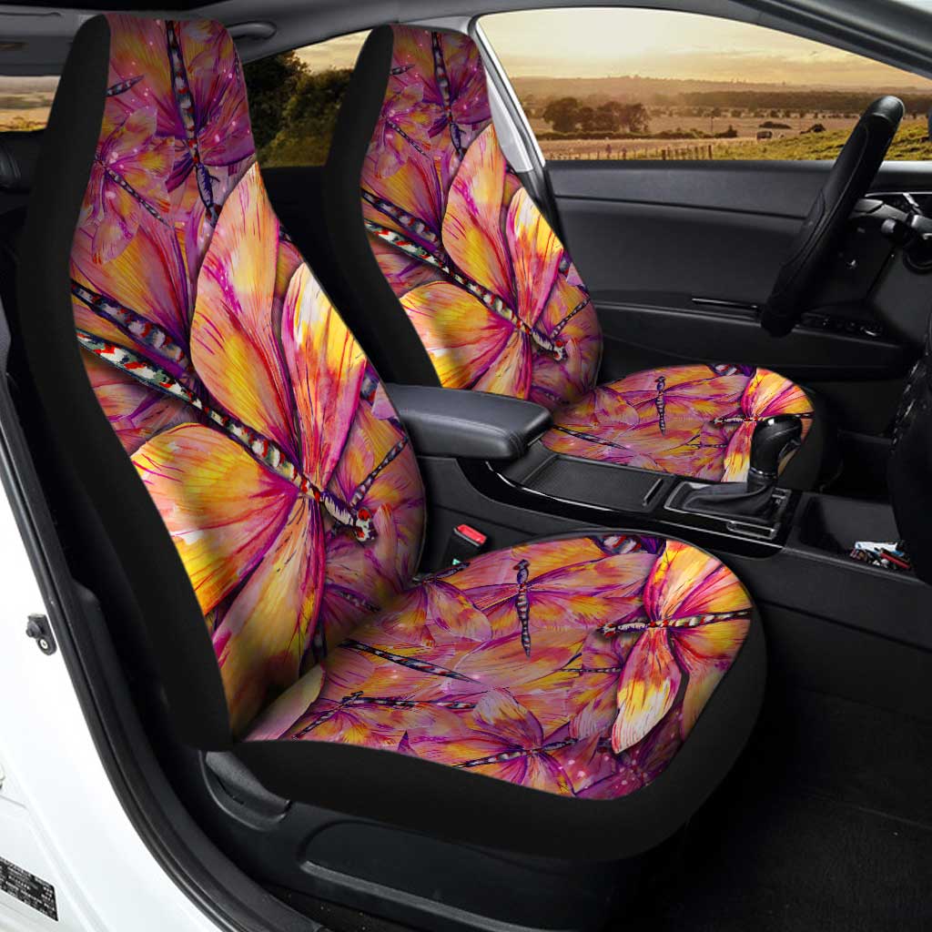 Dragonfly Car Seat Covers Custom Colorful Dragonfly Car Accessories