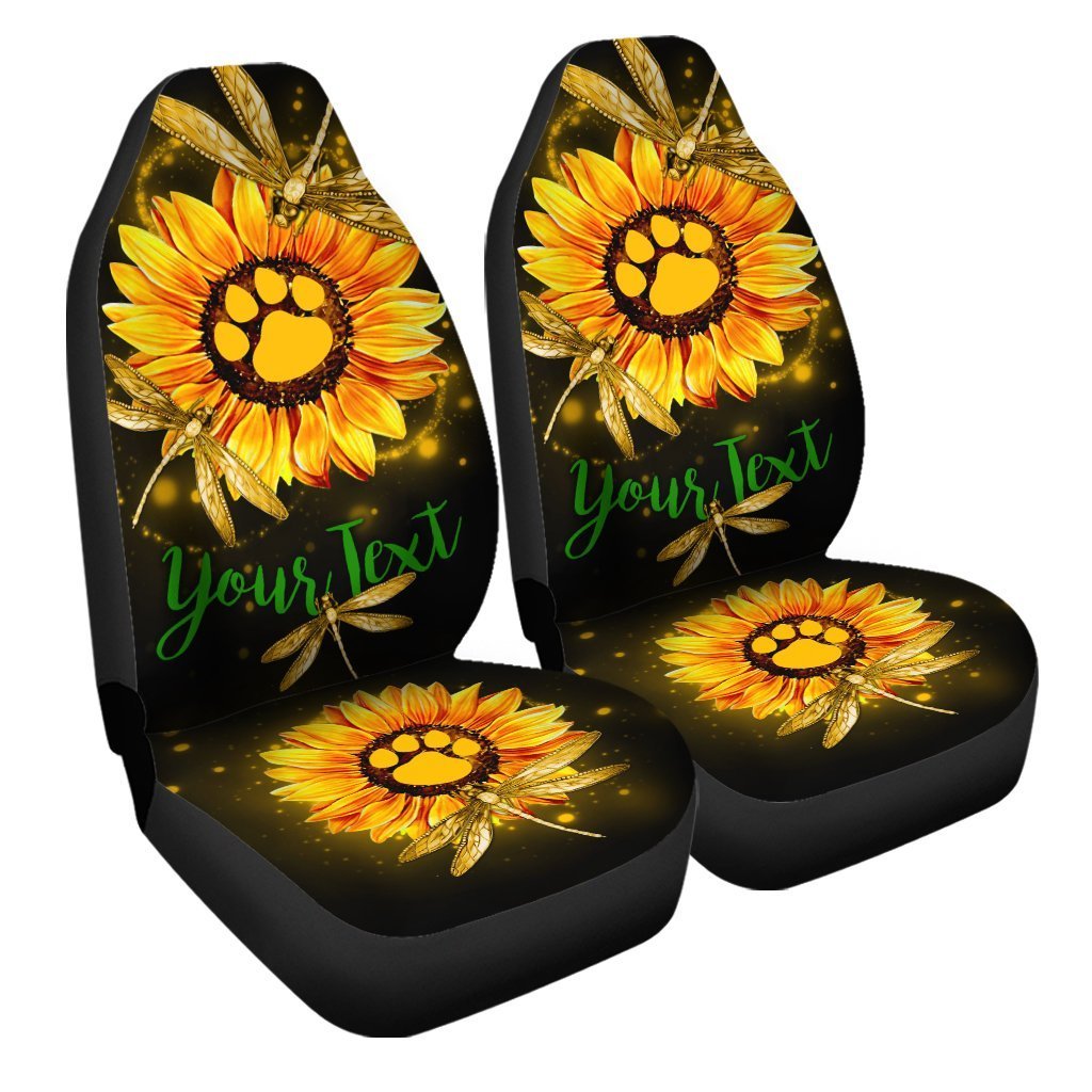 Dragonfly Car Seat Covers Personalized Sunflower Paws Car Accessories