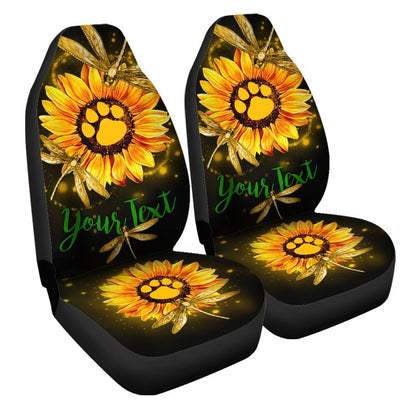 Dragonfly Car Seat Covers Personalized Sunflower Paws Car Accessories