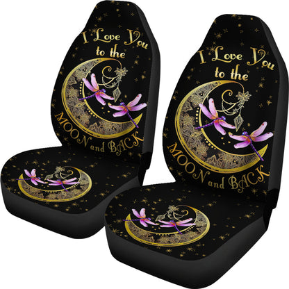 Dragonfly I Love You To The Moon Car Seat Covers