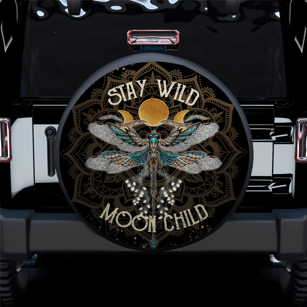 Dragonfly Stay Wild Moon Child Car Spare Tire Cover