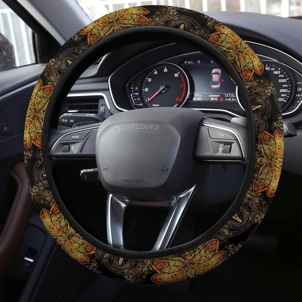 Dragonfly Steering Wheel Covers Custom Mandala Dragonfly Car Accessories