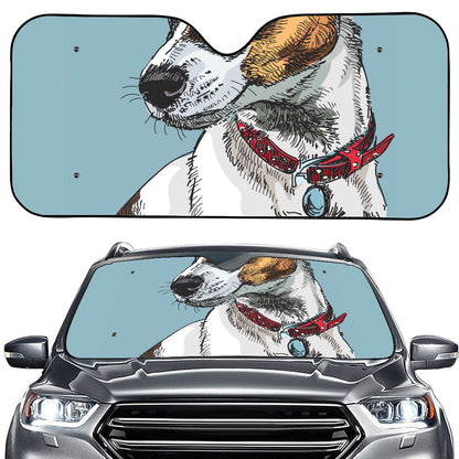 Drawing Jack Russell Terrier Print Car Windshield Sun Shade