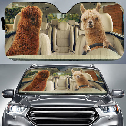 Driving Alpacas All Over Printed 3D Sun Shade