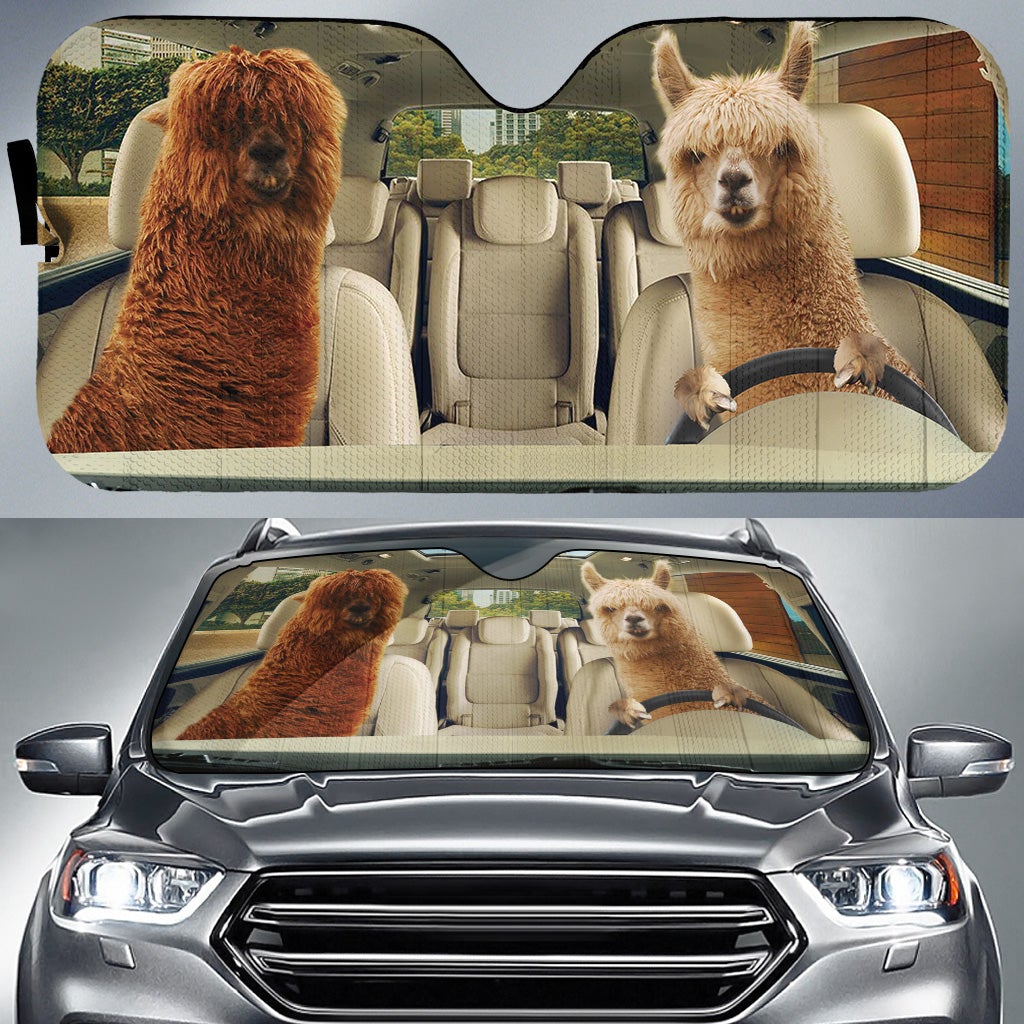 Driving Alpacas Car Auto Sunshades