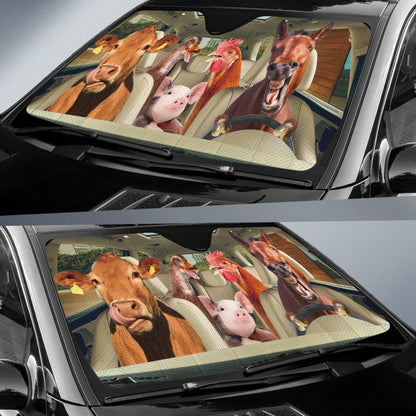 Driving Animals Car Auto Sunshades