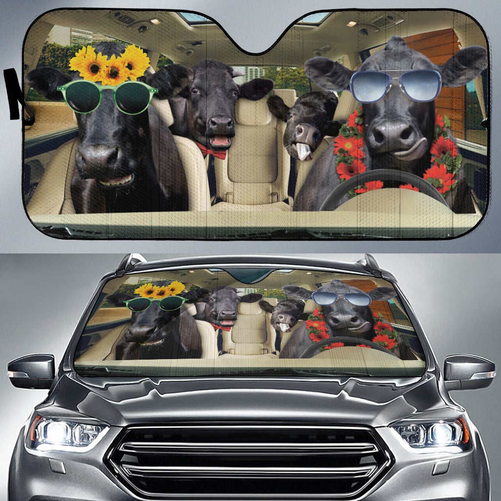 Driving Black Angus Car Auto Sunshades
