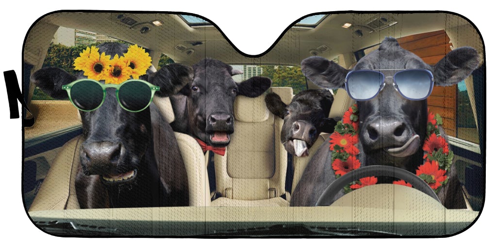Driving Black Angus Car Auto Sunshades