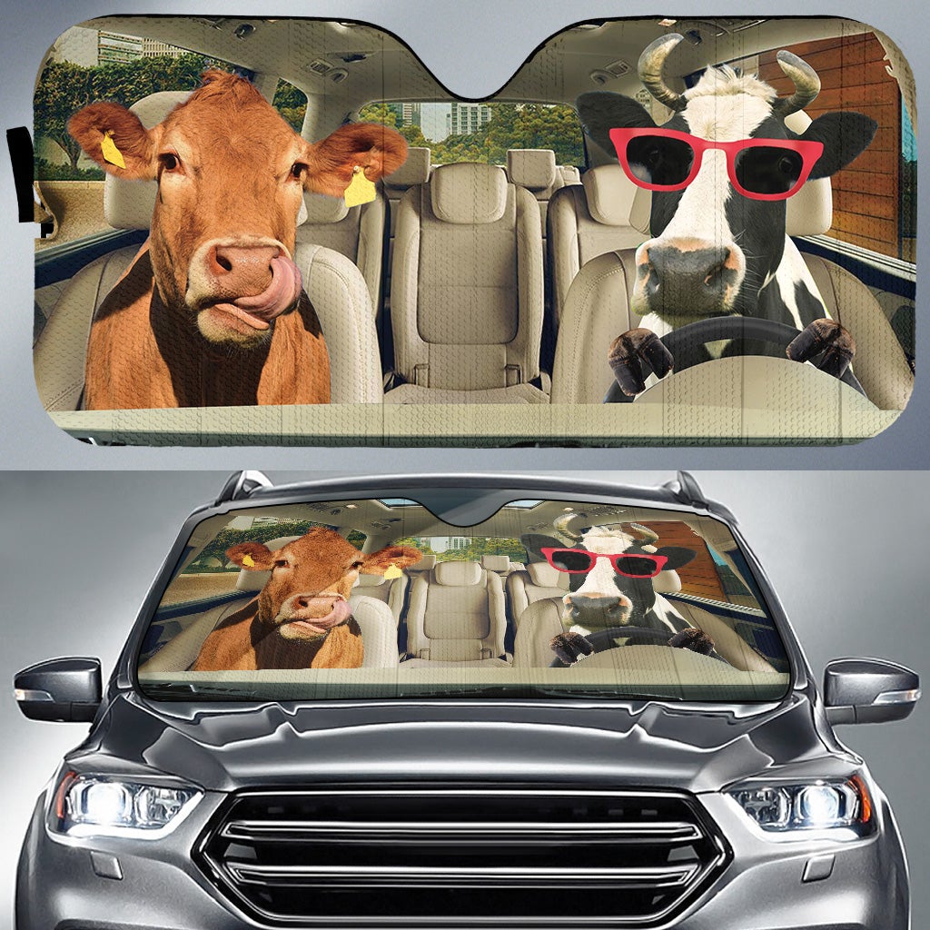 Driving Cows Car Auto Sunshades