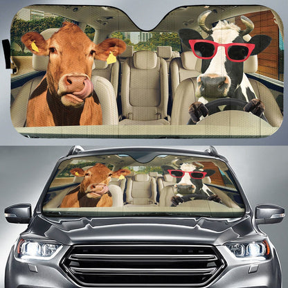 Driving Cows Car Auto Sunshades