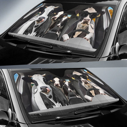 Driving Dairy Cows Car Auto Sunshades