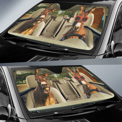 Driving Donkeys All Over Printed 3D Sun Shade