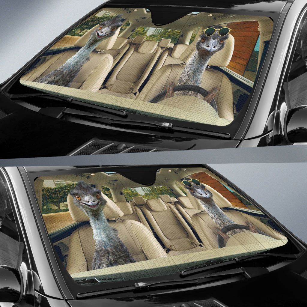 Driving Emus All Over Printed 3D Sun Shade
