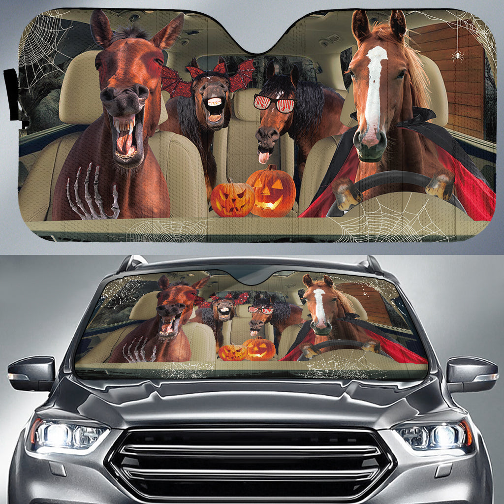 Driving Horse Halloween All Over Printed 3D Sun Shade