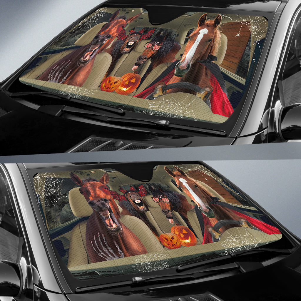 Driving Horse Halloween All Over Printed 3D Sun Shade