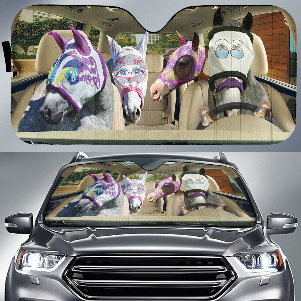 Driving Horse With Fly Cover All Over Printed 3D Sun Shade