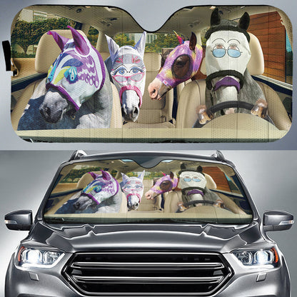 Driving Horse With Fly Cover All Over Printed 3D Sun Shade