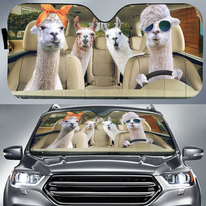 Driving Llamas All Over Printed 3D Sun Shade