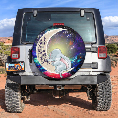 Dumbo Elephant Love You To The Moon Galaxy Spare Tire Cover