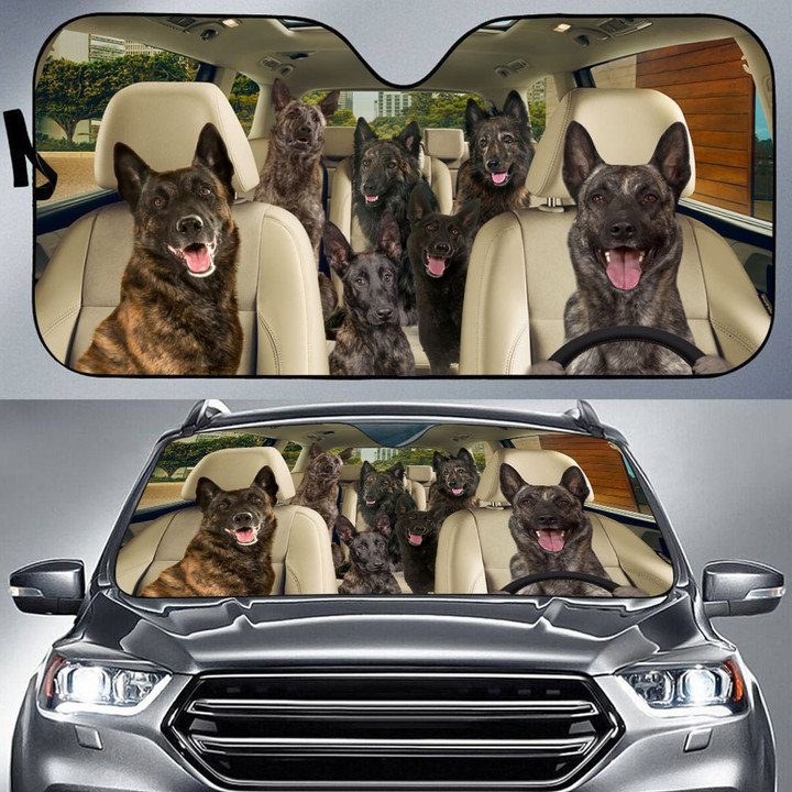 Dutch Shepherd Car All Over Printed 3D Sun Shade