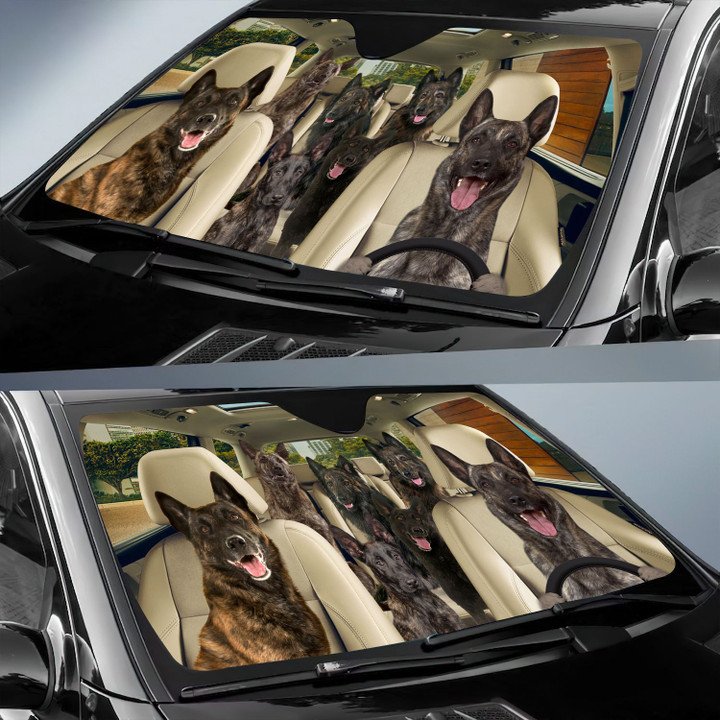 Dutch Shepherd Car All Over Printed 3D Sun Shade