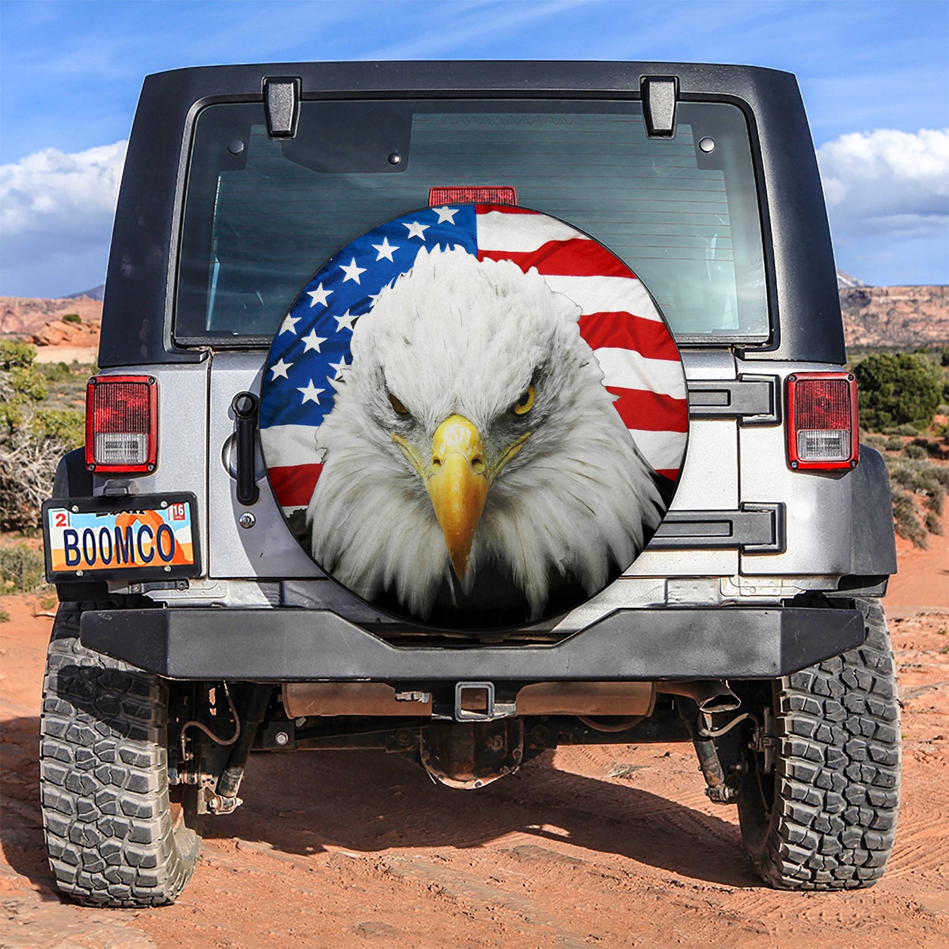 Eagle US Flag Car Spare Tire Cover
