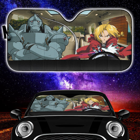 Edward And Alphonse Fullmetal Alchemist Car Auto Sunshades