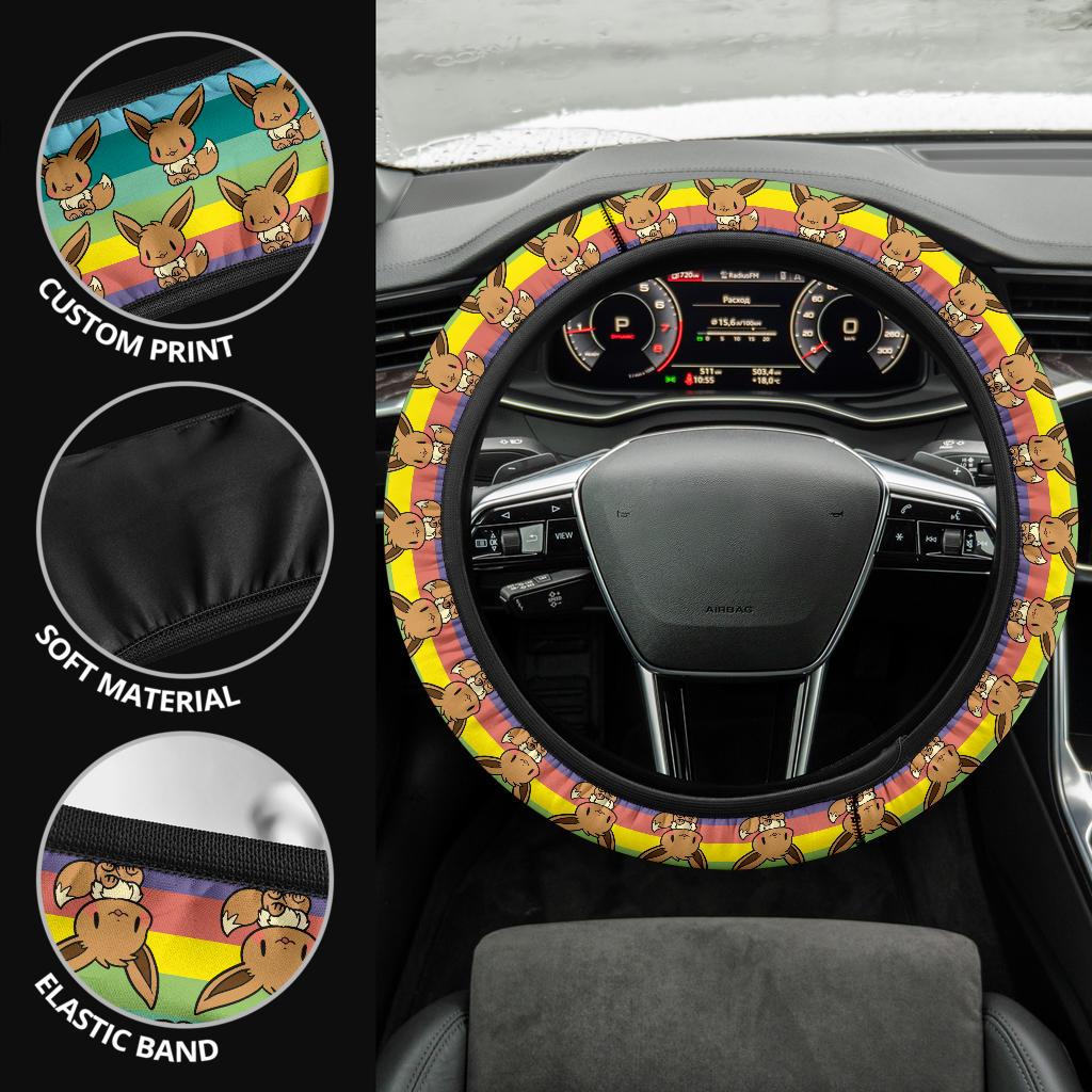 Eevee Anime Custom Car Steering Wheel Cover