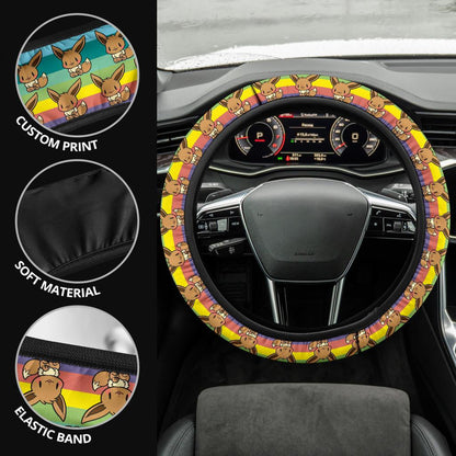 Eevee Anime Custom Car Steering Wheel Cover