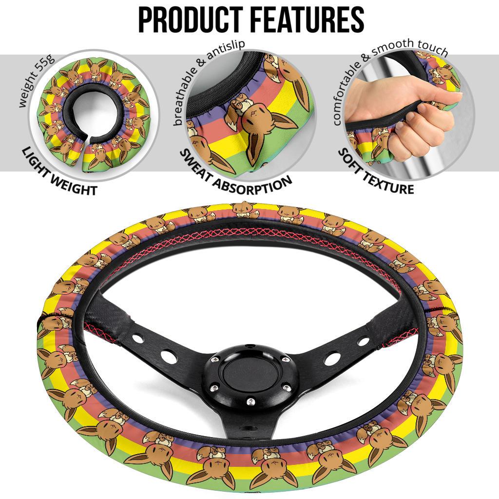 Eevee Anime Custom Car Steering Wheel Cover